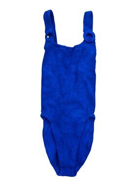Hunza G x Coterie Domino Swimsuit One Size Blue New $260